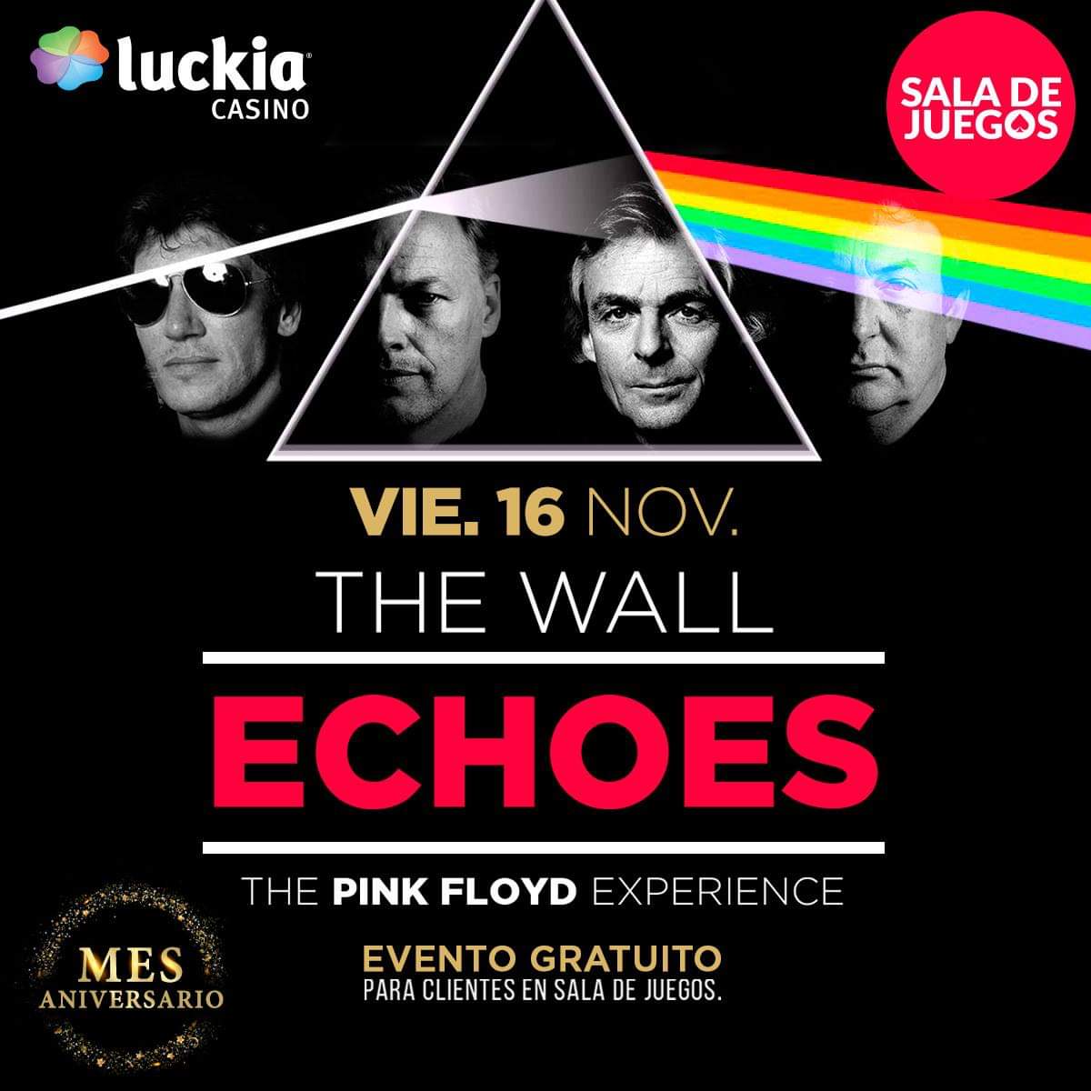 Arica al día Mañana se Presenta Banda Tributo a Pink Floyd en Luckia